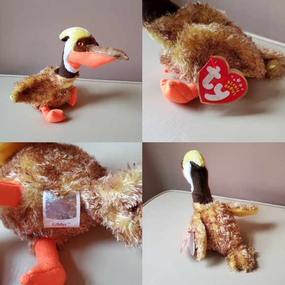 Vintage Ty Beanie baby Glider fuzzy cute bird 2001 with tags - Picture 5 of 5
